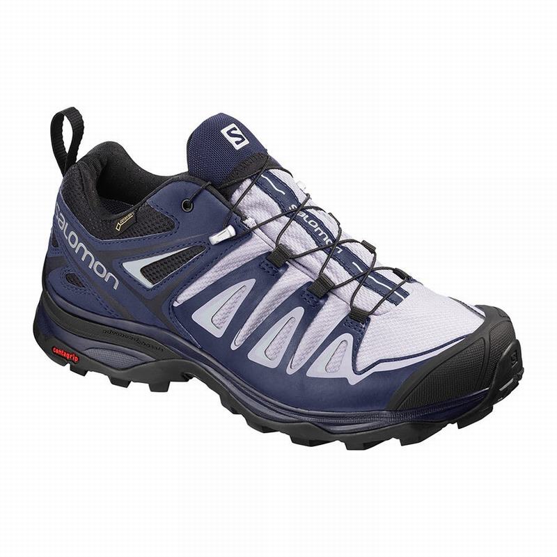 SALOMON X ULTRA 3 GORE-TEX Philippines - Women's Hiking Shoes - Lavender/Blue | 670238-BFJ